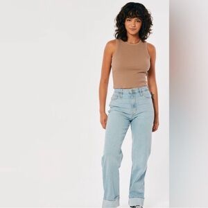 Hollister Light Wash Ultra High Waist Dad Jeans